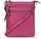 befen Kleine Umhängetasche aus echtem Leder für Damen, trendige Reise-Schulter-Handtasche mit mehreren Reißverschlusstaschen, Knallpink (Hot Pink), Small, Kleine Umhängetasche aus Leder
