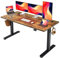 FEZIBO Schreibtisch Höhenverstellbar Elektrisch, 152 x 60 cm Stehschreibtisch mit Memory-Steuerung und Anti-Kollisions Technologie, Schwarzer Rahmen/Braun Tischplatte