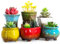 ARTKETTY Macetas suculentas pequeñas con drenaje, juego de 6, macetas de cerámica para cactus para interiores, macetas únicas para decoración del hogar y la oficina
