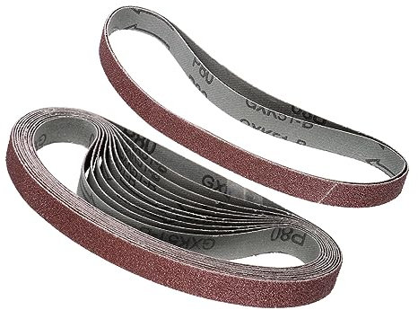 Kozelo 12pcs Sanding Belts - [ 13mm x 455mm, 80 Grit ] Sandpaper Belt Strip Sander Paper for Wood Paint Sanding Metal Polishing