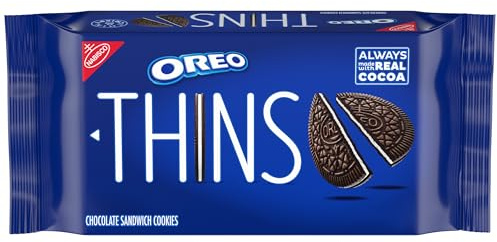 Oreo Thins Chocolate Sandwich Cookies, Paquete de 9.21 Oz – Galletas Tipo Sándwich de Chocolate, Paquete de 261 G