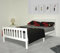 3ft Single Wooden Solid Pine Wood Bed COSMO BUY White Single bed frame Shaker Stylish Finished Furniture Headboard and High Foot End for Adults Kids and Teenagers 98W X198L X82H cm(3ft Bed Frame Only)