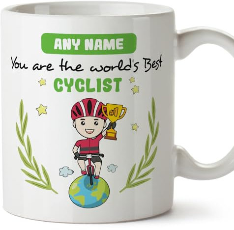 MUGFFINS Personalised Mug for Cyclist Man - in English - You are World's Best - Funny Custom Gift for Colleagues - Ceramic 11oz Mug