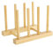 1 Pzs Soporte Platos,Escurridor,Porta Tapas de Ollas,Organizador para Platos,Stand para Libros de Bambú para Tablas de Cortar,Apto para Almacenamiento de CD,Vajilla,Libro y Copa de Vino(3 Ranuras)