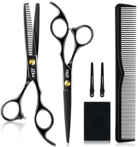 Friseurschere Set, Haarschneideschere Profi 6,7 Zoll Friseurscheren Hohe Qualität 440C Delstahl Haarschneide Set mit 2 scharfe Effilierschere für Damen Herren Kinder Familie Friseursalon