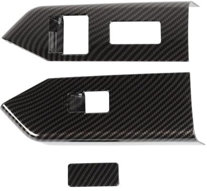 Innenleisten Auto Innentür Armlehne Fensterheber Schalter Taste Dekoration Abdeckung Trim Aufkleber Zubehör Für Mus&tang 2010-2014 (Farbe : Carbon Black)