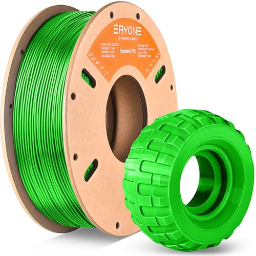 ERYONE TPU Filament 1.75mm, 3D Drucker Filament,Flexible TPU Filament, TPU 95A, Maßgenauigkeit +/- 0,03 mm, 0.5kg 1 Spule, Grün