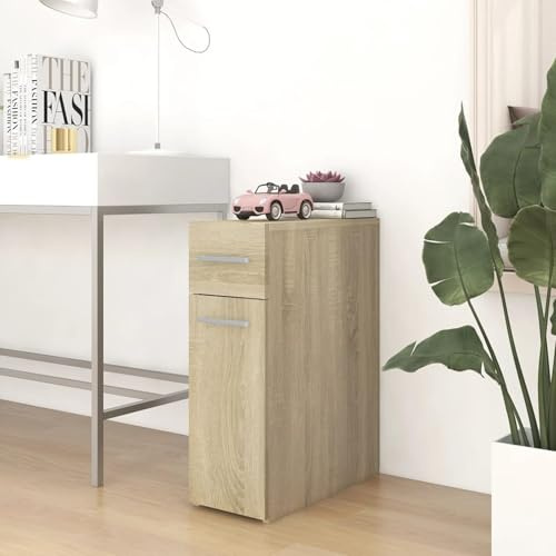 Vopese Apothekerschrank Ausziehschrank Mehrzweckschrank Schrank Aufbewahrungsschrank mit Stauraum Apothekerschrank Unterschrank Möbel Sonoma-Eiche 20x45,5x60 cm Holzwerkstoff