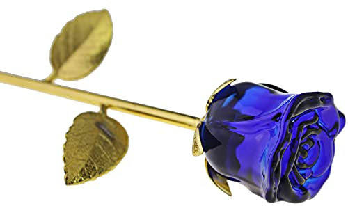 Reapyyt Rosa de Cristal, DíA de San ValentíN, DíA de la Madre, Aniversario, DecoracióN de Bodas (Azul)