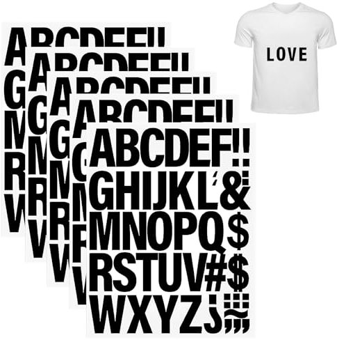 5 fogli lettere termoadesive lettere e numeri per tessuto numeri termoadesivi per maglie da calcio lettere termoadesive lavabili per abbigliamento magliette fai da te artigianato decorazione (nero)