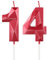 mciskin Red 14th Birthday Candles, 3D Number 14 Candles for Cake, Girls Boys 14th Birthday Decorations,Pearl Red Candle Cake Topper Decorations for Birthday Party Weddings Anniversary Supplies