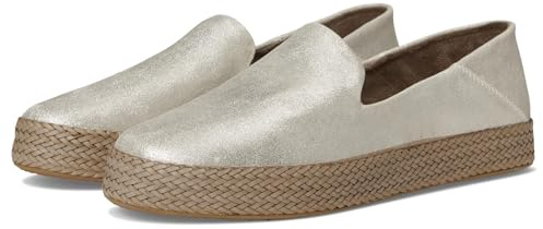 TOMS Womens Carolina Espadrille Slip On Flats Casual - Black, Silver, 4 UK