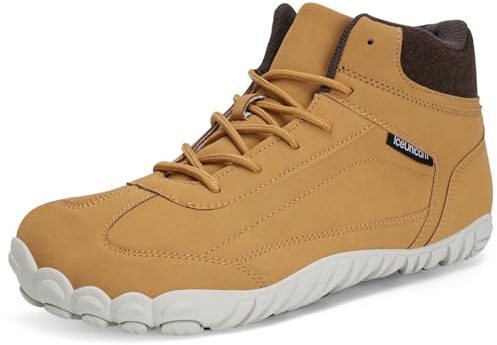 IceUnicorn Barefoot Shoes Women's Winter Barefoot Shoes Men's Trekking Hiking Shoes Wide Toe Box Minimalist, 073Brown, 10 UK