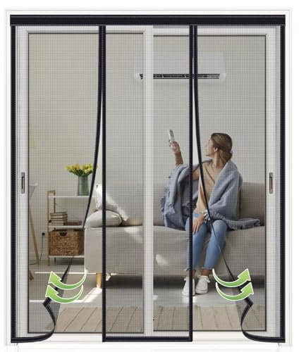 Zanzariera Finestra Magnetica Con Telaio 255x180cm Nero Zanzariera Magnetica per Porte Tenda Zanzariera Zanzariere Tenda