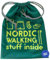 KEPI - Turnbeutel Wasserdicht, Sportbeutel Groß, Ökologisch Tasche für Schuhe und Sportbekleidung, Recyclingmaterial, Turnbeutel Damen und Herren - Grüne, Beidseitiger Nordic Walking Aufdruck