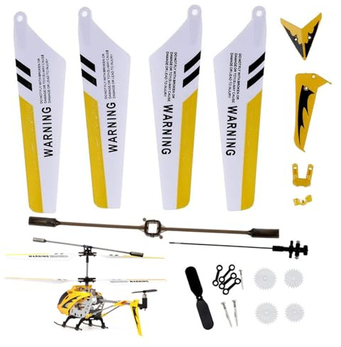 RC-Helikopter-Ersatzteil, 1 Satz DIY, gelbe, stilvolle Hubschrauber-Spielzeugteile, Hauptwelle, Heckdekoration, Propeller, Ausgleichsstange, Hubschrauberspielzeug, RC-Helikopterteile, RC-Helikopter, H