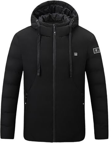 Feelcrag Self Heating Jacket Mens USB Charging Temperature Adjustable Self Heating Coat Battery for Heated Gilet Electric Body Warmers for A Man Men Heated Vest Red Jacket Mens