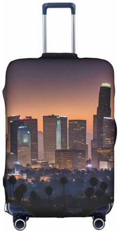 YHBLYKXP Los Angeles Skyline-Aufdruck, Trolley-Koffer-Schutzhülle, modischer Koffer-Schutz, versteckter Reißverschluss, Weiss/opulenter Garten, Small