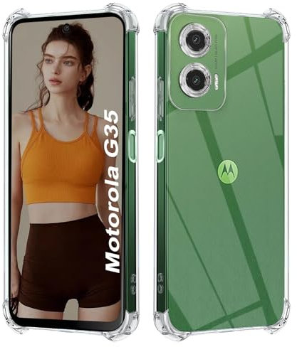 ISOI - Funda Compatible con Motorola Moto G35 5G, con Parachoques de Airbag a Prueba de Golpes Protección Completa,Carcasa Protectora de Silicona TPU Suave Ultrafino - Transparente