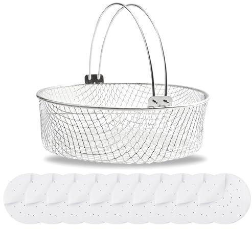 GREOHNMPAW Air Fryer Basket for Mesh Steamer Basket for Foodi 6.5, 8Qt,Air Fryer Basket,Air Fryer Crisping Basket with Handle