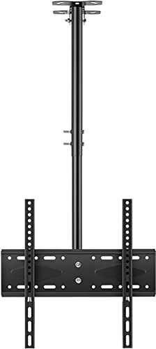 asdchZen Support TV Plafond Réglable, Inclinable Et Pivotant, Compatible avec La Plupart des Écrans LED De 26 À 55 Pouces, Rotation À 360 °, Montage Au Plafond, Support TV Noir, 2 M