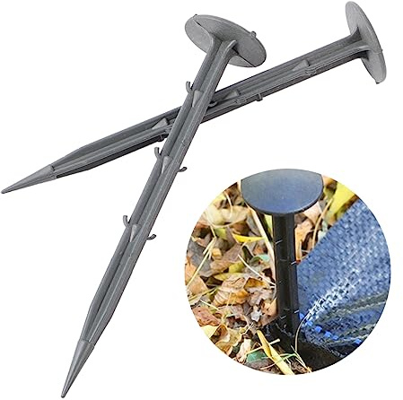 Mikikit 50pezzi Picchetti Giardino Plastica Chiodi Terra Giardinaggio Fissare Pellicole Serra Ombrelloni Reti Anti-mosche
