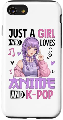Just A Girl Who Loves Anime And Kpop Korea Music Case for iPhone SE (2020) / 7/8