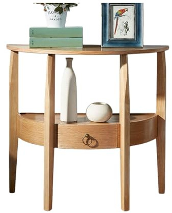 WXZXWXZX Table Console Bois avec Tiroir Meuble Entree Table d'appoint pour Salon Couloir Entrée Bureau(Wood Color,88cm/34.7in)