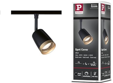 Paulmann URail Schienenspot Cover Einzelspot GU10 max. 10W 230V Schwarz matt, Gold matt 93137