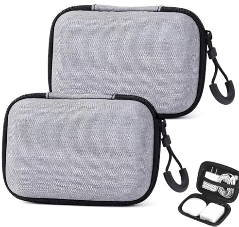 ZORTVUL 2 Stück Mini Reise Aufbewahrungstasche, Elektronischer Zubehör Organizer Für Usb Kabel, Sd Karten, Smartphone Ladegerät, Reißverschluss Usw