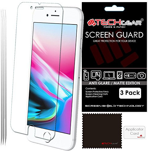 TECHGEAR [Pack of 3] ANTI GLARE Screen Protectors for iPhone 8 Plus, iPhone 7 Plus (5.5) - MATTE Screen Protectors Compatible with Apple iPhone 8 Plus, iPhone 7 Plus