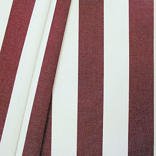 Markisenstoff Outdoorstoff Streifen Breite 160cm Meterware Weinrot-Weiss