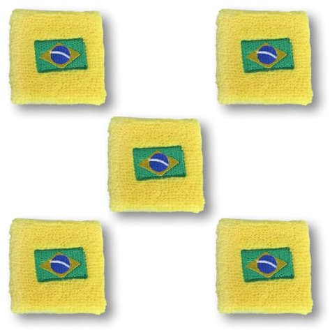 Sonia Originelli Schweißband Fanartikel Europameisterschaft EM WM Fussball Accessoire Armband Nationalfarben Farbe: Brasilien gelb