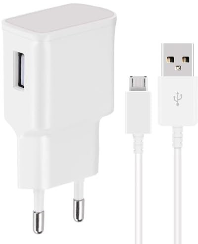 Todobarato24h Cargador 2 en 1 Compatible con Samsung Galaxy J4 2018 / J6 2018 / J8 2018 A7 (2018) / J6 / J6+ / J4 Core / J4+ / J2 Core / J7 Prime / S7 / S7 Edge / A6+ / Tab S2 9.7 Micro USB 12W