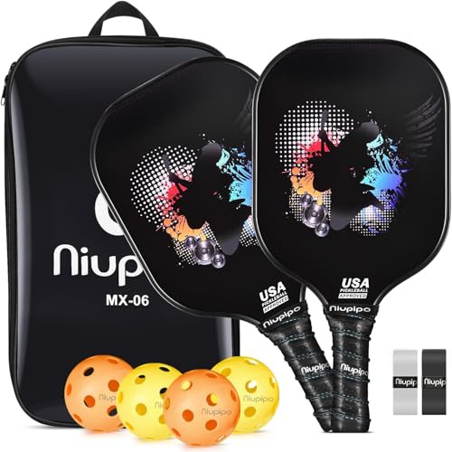 niupipo Pickleball Paddle, USAPA Approved Pro Graphite Pickleball Paddle/Paddles Set, Polypropylene Honeycomb Core, Cushion 4.72In Grip, Portable Bag/Paddle Cover, Lightweight Pickleball Racket