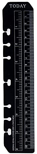 A5 Lineal Kunststoff Notebook Binder Lineal für nachfüllbare 6-Ringbinder, Tagebuch, Organizer, Notizbuch (schwarz)