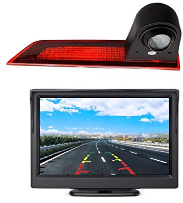 Misayaee HD Auto Dritte Dach Top Mount Bremsleuchte Kamera Bremslicht Rückfahrkamera für Ford/für Transit/für Custom V362 2012-2019 + 4.3 Zoll DVD Monitor TFT Bildschirm LKW KFZ LCD Display
