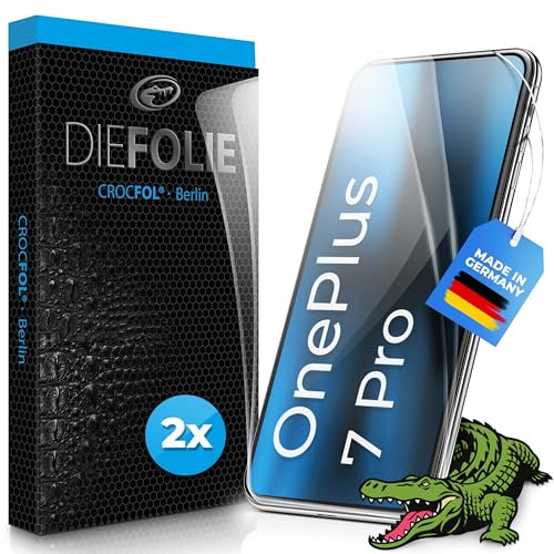 Crocfol Schutzfolie vom Testsieger [2 St.] kompatibel mit OnePlus 7 Pro - selbstheilende Premium 5D Langzeit-Panzerfolie - für vorne, hüllenfreundlich (Casefit)