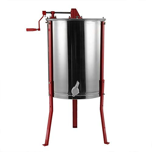 Zoternen Extracteur Miel en Manuel Machine de Séparateur Miel en Acier Inoxydable avec Grand Trépied Extraction Miel par Force Centrifuge, 4 Cadres