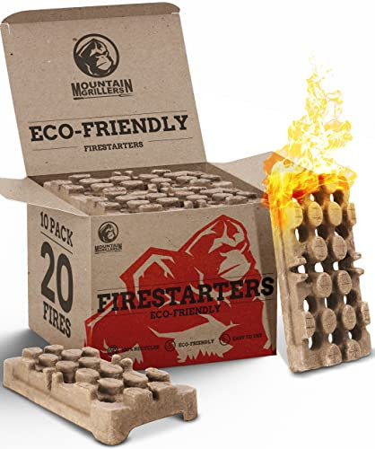 Mountain GRILLERS Biologischer Grillanzünder Für Innen & Außen – Ökologisch & Geruchloser Kaminanzünder – Ultimativer Ofenanzünder - Perfekter Anzünder für Kamin, Grill & Lagerfeuer