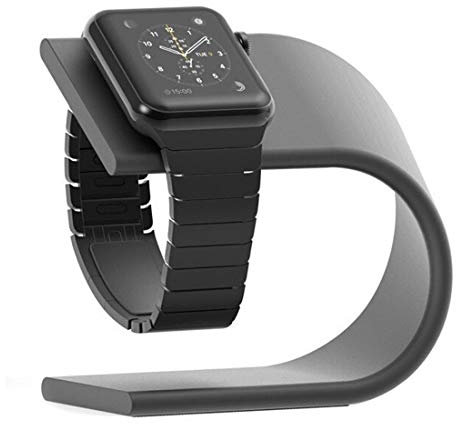 By Qubix - Aluminiumständer - Dunkelgrau - Kompatibel mit Apple Watch - Kompatible Apple Uhrenarmbänder