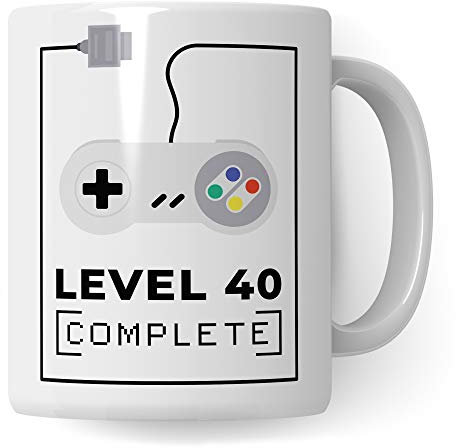 Pagma Druck 40. Geburtstag Tasse, Geburtstags-Geschenk Becher, 40 Jahre alt Geschenkidee, Geburtstag 40 Gaming Gamer Zocker Zocken, Kaffeetasse lustig Geburtstagsgeschenk