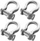 4 Stück 5/16 Zoll 304 Edelstahl D Ring Schäkel 8mm Schraube Pin Anker Schäkel für Zugstahldraht 8mm
