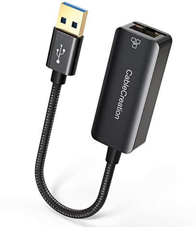CableCreation USB 3.0 Ethernet Adapter, Aluminium USB auf RJ45 10/100/1000 Gigabit LAN Adapter, USB 3.0 Netzwerkadapter Kompatibel mit Windows, Mac, MacOs X, Vista, Linux, XP usw. Vergoldeter/Schwarz