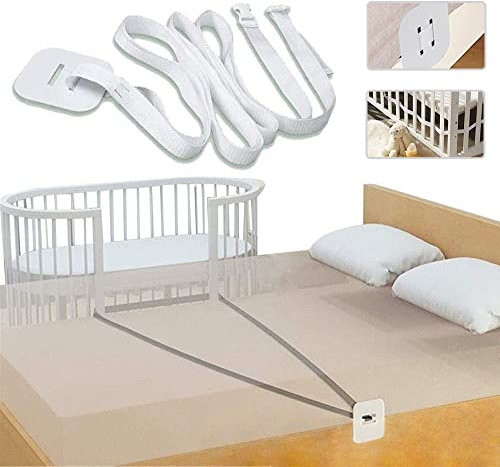MEISHANG Gurt für Babybett,Befestigung Beistellbett Boxspringbett,Beistellbett Gurt Weiß,Gurt für Boxspringbetten,Beistellbetten-Gurt,Beistellbett Befestigung