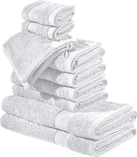 REDBEST Frottier-Set 10-TLG. Chicago weiß Größe - Handtuch, Duschtuch, Gästetuch, Waschhandschuh - saugstark, strapazierfähig, ideal für Reisen, Sport