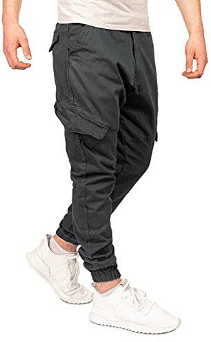 A. Salvarini Herren Designer Cargo Hose Strech Cargohose Taschen AS274