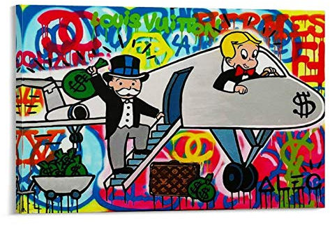 TIANDOU ALEC Monopoly Art Buy Leinwand Kunst Poster und Wandkunst Bilddruck Moderne Familienzimmer Dekor Poster 12x18inch(30x45cm)
