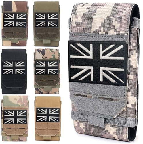 Molle Phone Pouch, Small Molle Pouches, Tactical Cell Phone Holster, Heavy Duty Waterproof Smartphone Case Holder for Vest Belt Waist