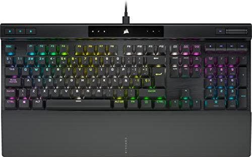 Corsair K70 PRO RGB Optisch-mechanische kabelgebundene Gaming-Tastatur – OPX Linearschalter – Double-Shot PBT-Tastaturen – iCUE kompatibel – QWERTY ES – PC, Xbox – Schwarz